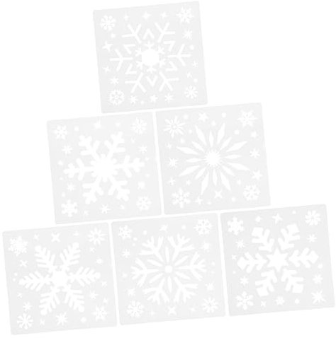 NUOBESTY Wiederverwendbare Schneeflocken Schablonen Aus Kunststoff Abwaschbar Filigrane Bastelvorlagen Für Teenager Selbstgemacht Weihnachtsdeko Malwerkzeug Für Grußkarten Und Fotobücher
