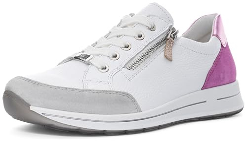 ara Damen Osaka Sneaker, Pebble,Weiss,Orchidee, 37 EU Weit