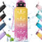 HoneyHolly 1500ml Bottiglia Sportiva Senza BPA a Prova di Perdite con Cannuccia
