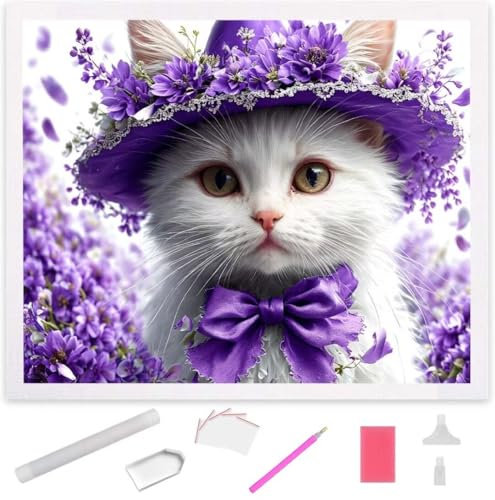 Diamond Painting Kitty Diamond Art Painting Full Zubehör, Diamant Painting Bilder Erwachsene Stickerei Kreuzstich Kinder Diamant Malerei Art Craft Herbst Wanddekoration Frau Gifts 100x135cm S-554