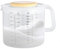 Duroecsain Vaso medidor con tapa, vaso medidor grande con tapa, vaso medidor de 2400 ml, cuenco para mezclar, escala, vaso de marcador, mango ergonómico, resistente a salpicaduras para mezclar huevos