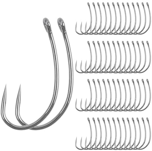 Barbless Fishing Hooks, 120pcs Carp Fishing Hooks Circle Curve Shank Crank Fly Tying Hooks Carp Hair Fishing Bait Rigs Tackle Freshwater Saltwater