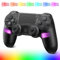 Suoxiom Wireless Controller für PS-4,Game Controller Kompatibel mit PS-4/Slim/Pro,Bluetooth Gamepad Joystick mit Dual Vibration/Touch Panel,6-Achsen Gyro Sensor, 3.5mm Audio Jack,Schwarz (BLACK-RGB)