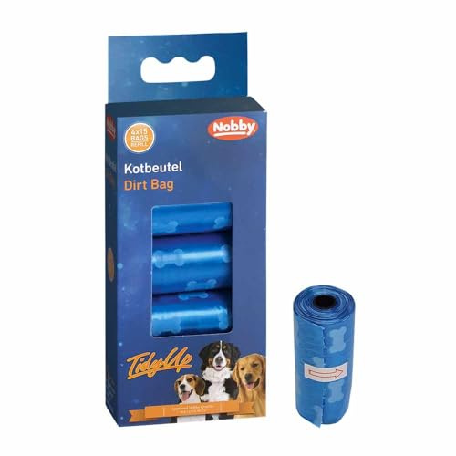 Nobby TidyUp Kotbeutel mit Knochendruck blau 4 Rollen á 15 Beutel