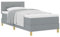 vidaXL Boxspringbett Mit Matratze Hellgrau Polsterstoff 100X200 cm Modernes Design Stoff Für Erwachsene Holzbeine Einfache Montage Und Komfort-Matratze. Schlafzimmermöbel Schoner Pads Topper Schaum