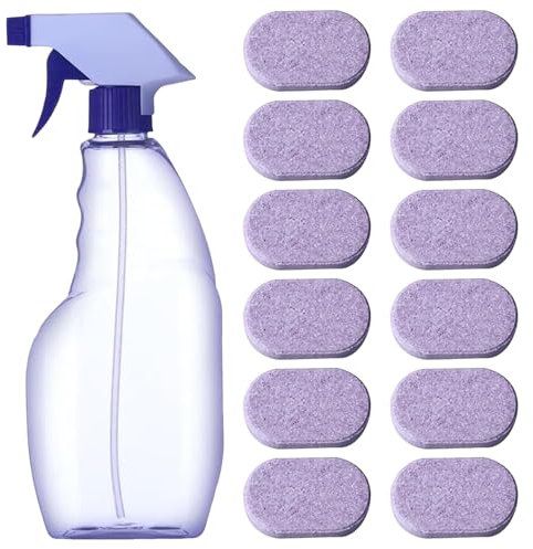 Bottle Cleaning Tablets, 500ml Cleaning Spray with 12PCS Concentrated All Purpose Cleaenr Refill, Multipurpose Cleaner Spray for Instant Stain Removal Bottle Tablets