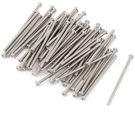 TA-VIGOR M2 x 40mm Phillips Pan Head Machine Screws, 60Pcs 304 Stainless Steel Fully Threaded Cross Head Fastener Bolts, Metric Machine Screws for Electronics, Machinery, Equipment, Repairs