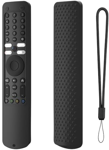Funda de silicona para mando a distancia de TV para Xiaomi XMRM-ML, funda protectora para control remoto con cordón antipérdida (negro)