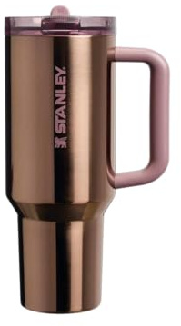 STANLEY Quencher ProTour Flip Straw Tumbler, 1,18 Liter, Mesa Rose Kollektion, Roségold Kupferton, Doppelwandige Vakuumisolierung, Recycelter Edelstahl