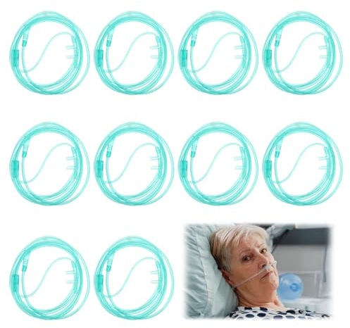 10 Pcs Cánulas Nasales De Oxígeno,2m Tubos Oxígeno Resistentes Cánula Nasal De Oxígeno,Cómodo Robusto Duradero Resistente Torceduras Ligero Portátil Para Terapia Respiratoria Y Dispositivos Inhalación
