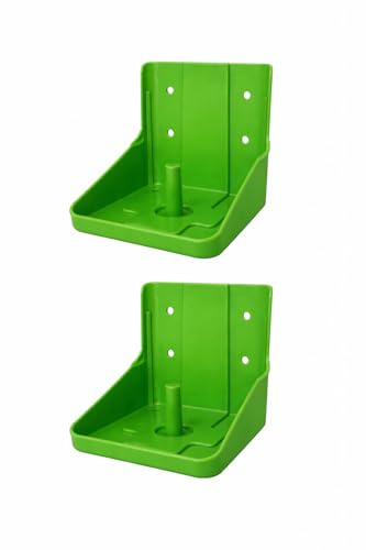 imima 2er Set Premium Lecksteinhalter grün für Pferde, Schafe und Rinder – Flexibel montierbar für runde & eckige Salz- und Minerallecksteine von 3kg bis 10kg