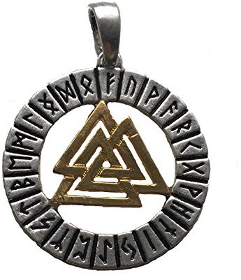 Germanenschmuck Valknut im Runenkreis (Kettenanhänger in Silber) | Walknut, Wotansknoten, Wotan, Odin, Asatru, Heidentum
