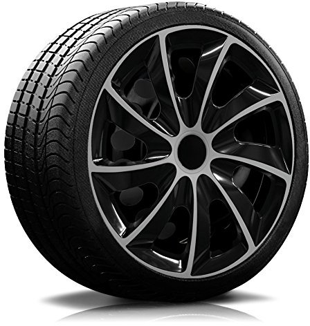 RADKAPPEN-Koenig 13 Zoll 13 RKK02 schwarz/Silber Radkappen Radzierblenden 4 Stück