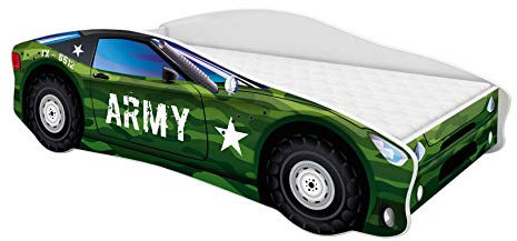 ACMA Kinderbett Autobett Auto Junior mit Lattenrost und Matratze 140x70 160x80 180x80 (140x70, 7)