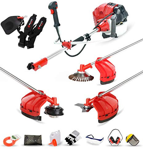 BU-KO 52cc Petrol Strimmer Garden Tool Including: String Trimmer, Brush Cutter with 3T Blade, Steel Wire Strummer Weed Brush Cutting Blade. Great Outdoor Power tool 1 Year Warranty