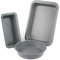 Salter COMBO-2126 Marblestone 3-Piece Bakeware Set – Non-Stick Deep Roasting Tray, Rectangular Loaf Tin and Round Baking Tray, Durable Carbon Steel Ovenware, Oven Safe up to 220°c, Easy to Clean, Grey