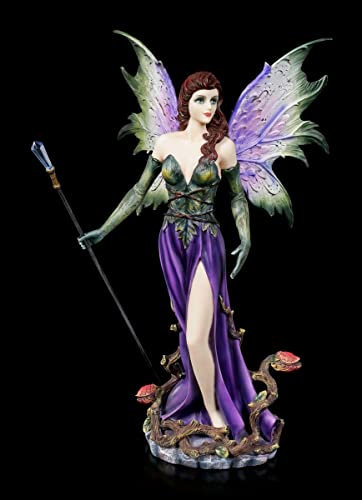 Fantasy Elfen Figur - Caro mit Zauberstab | Deko-Figur, handbemalt, Flügel und Zepter zum Stecken