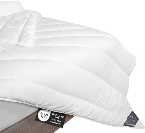FAM Home Couette 220x240 en Microfibre Lavable Hypoallergénique Blanc I Couette 2 Personne 240x220