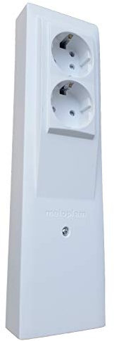 Aufputz Steckdosen Steckdosenleiste Oberputz Hergestellt in EU (2 Fach Weiß - BODENSTEHEND)