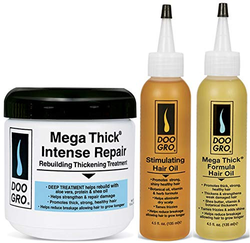 Doo Gro Mega Thick Intensive Repair 16oz, mit stimulierendem Wachstumsöl 4.5 fl.oz & Mega Thick Growth Oil 4.5 fl.oz