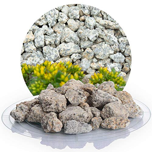 Schicker Mineral Granit Ziersplitt gelb 25 kg, ideal zur Gartengestaltung, gelber Granit Naturstein, Splitt, robust, witterungsbeständig, Steingarten, Weg- und Terrassengestaltung (16-32 mm)