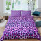 Loussiesd Bettwäsche Set mit Leopardenmuster 155x220cm Lila Gepardenmuster Bettbezug Set Wildtier Themenbetten Set für Mädchen Kinder Teenager Schlafzimmer Dekor Streifen mit 1 Kissenbezug