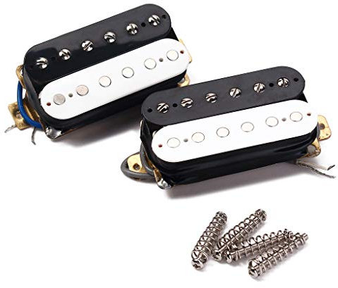Alnicov Pickup per chitarra in bianco e nero Pickup per chitarra elettrica a doppia bobina Humbucker con faccia a zebra 50/52 mm con installazione di accessori per chitarra