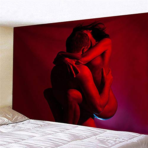 XCSLH Tapestry Wall Hanging,Kreative Sexy Paar Küssen 3D Gedruckt Wandteppich Große Größe Strand Tuch Teppich Yoga Matte Nordic Home Kunst Wand Hintergrund Wandteppiche Dekor, 180Cmx230Cm