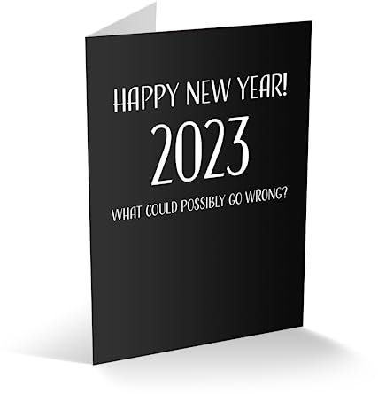 Modern Wit Neujahrskarten, Happy New Years 2021, 8 Urlaubskarten mit Umschlägen, 10,7 x 14,9 cm, Grußkarten in einer Box, Blanko-Karten