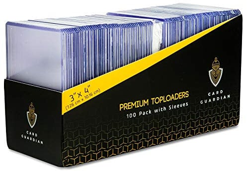 Card Guardian - 100 Toploaders with Sleeves for Trading Card Games TCG
