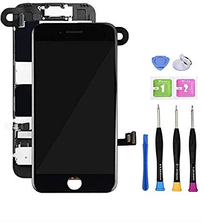 Allfixparts for Screen Replacement for iPhone 7 Plus LCD Display Touch Screen Digitizer Frame Replacement Full Assembly with 3D Touch,Tempered Glass, Repair Tools Kit and Instructions (Black)