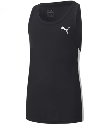 PUMA Unisex Kinder Cross The Line Singlet 20 Y Shirt, Puma Black-puma White, 152 EU