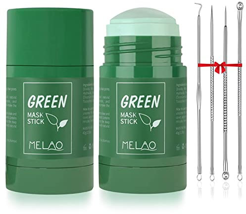 Fenshine 2 Pack Mascarilla de Arcilla Purificante de Té Verde, Mascarilla Limpiadora de Té Verde para Puntos Negros, Hidrata el Rostro, Controla la Grasa, Limpia Profundamente los Poros para Todo Tipo