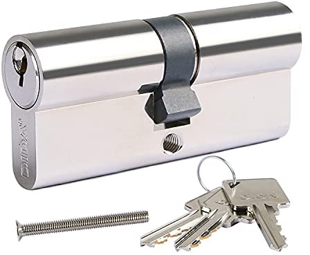 DIDA® 95mm Euro Cylinder Lock 45/50 Door Barrel Anti-Pick Bump Drill High SecurityNickel Finish UPVC BS EN 1303:2005 Lock Profile with 3 Keys