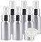 TIANZD 6 Pcs 60ml Empty Silver Aluminium Fine Mist Spray Bottle with White/Silver Metal Spray Head Refillable Travel Alu Bottles for Body Sprays, Room Fragrances, Perfumes, Hair, Garden, Funnel