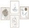 Tibimon Poster Set Modern Wandbilder Set - OHNE Rahmen - 4 Poster - Bild für Schlafzimmer Wohnzimmer Wand Home Deko Wanddeko - Abstrakte, Kunst, Line, Beige (4xA4)