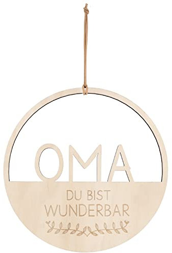 Spruchreif · Deko Loop · Holz-Dekohänger · Wanddeko · Türkranz · Hoop · Geschenkidee Oma · Geschenk zum Muttertag · Oma -Du bist wunderbar
