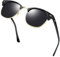 KANASTAL Halbrahmen Sonnenbrille Herren und Damen Klassische Retro Polarisiert Halbrand Sonnenbrille UV400 Schutz mit Metallrahmen, Schwarz Gold Rahmen Schwarz Gläser