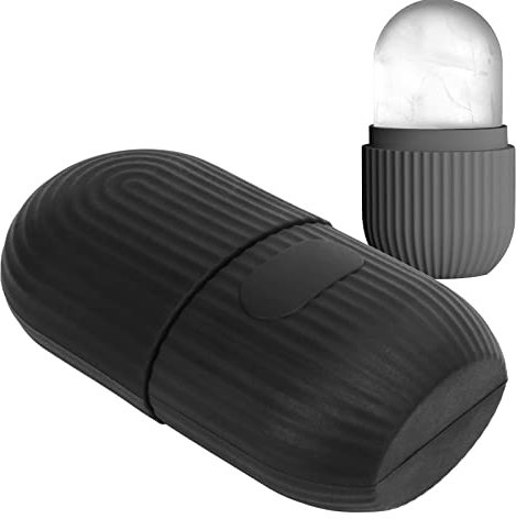 Eisroller für Gesicht, Gesichtseisroller, Silikon, Gesicht, Eiswürfel, DIY Gesichtspflege, Eisform, Gesicht, Augen, Eisroller, Eishalter für Männer, Frauen, Hautpflege, Gesicht,(Schwarz gestreift)