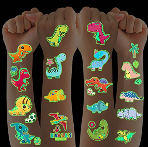 Tattoo Kinder, Taozoey Leucht Kinder Tattoo Aufkleber, Temporäre Tattoo Set für Mädchen Jungen, Hautfreundliche Tattoos Set, Glitzer Tattoo Set für Kindergeburtstag Mitgebsel, Party, Festival
