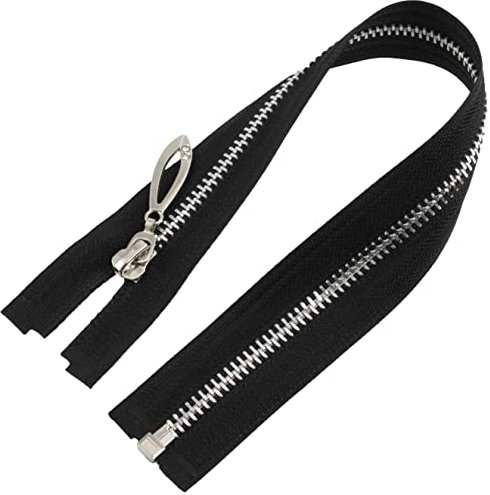 Aerzetix - C61484 - Cerniera Lampo N°5 separabile 30cm in Metallo con tiretto Decorativo - Colore: Nero - cursore Jeans Gilet pelletteria Cucito Abbigliamento Pantaloni merceria