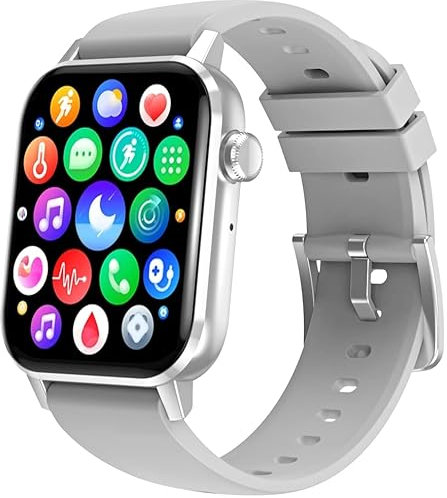Deunis HD06 Smartwatch 1,69 Zoll mit Telefonfunktion für Damen Herren kompatibel mit Android iOS, Schlafmonitor, Schrittzähler Fitness Tracker, Sportuhr, Armbanduhr… (Silber)