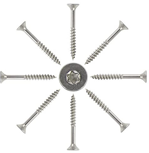 25 Stück Spanplattenschrauben aus Edelstahl mit Senkkopf (Teilgewinde) 6,0 x 110 mm TX25 - Holzschrauben Universalschrauben Edelstahlschrauben Flachkopf TORX I DIOS24®