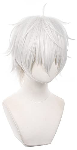 Anime Cosplay Perücke für Blue Lock Bachira Meguru Cosplay Perücke kurzes schwarzes gelbes Haar mit gratis Perückenkappe (Seishiro Nagi)