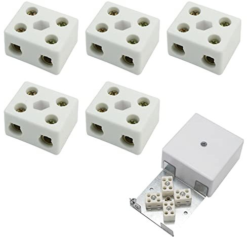 Ceramica Morsettiera,2 PZ Morsettiere Cablaggio in Ceramica,Morsetti in Ceramica,Connettori in Porcellana,Terminale in Ceramica,Resistente Alle Alte Temperature per Cavi di Alimentazione Trasformatori