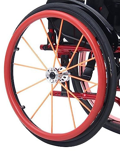 2 Stück Rollstuhl-Schiebefelgenabdeckungen,24/22 Zoll Hinterrad-Sportrollstuhlabdeckung,Rutschfeste Verschleißfeste Silikon-Handschubabdeckung,Verbessert den Halt und die Traktion (22in, Rot)