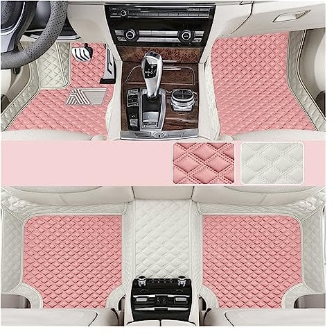 EKEGUY Automatten Teppich Auto Fuß Pad Für Skoda Für Superb 2 3 Für Kodiaq Für Octavia Custom Car Teppich Boden Matte Universal Auto Fußmatten (Farbe : Pink)