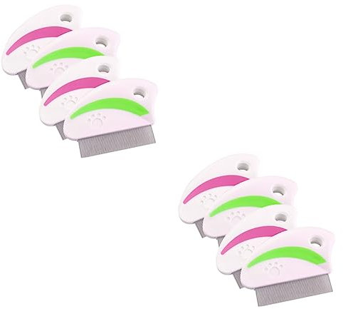 POPETPOP 8 pcs comb for dogs Cleaning Brush Pet Removal Comb Stainless Steel Comb Pet Dust needle comb the cat