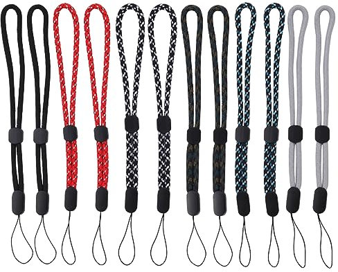 Cordino con cinturino da polso a mano,12 pezzi Cordino da polso regolabile in nylon da Cinghie da polso colorate per cellulare Telecamera Chiavi Chiavetta USB Portafoglio (multicolore,20CM)