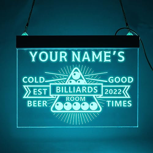 soulglass Billard Neon Schild, LED Lichtschild, Personalisiertes Billard Dekor, Wandmontage, Acryl, Modern, Dekorative Leuchttafel